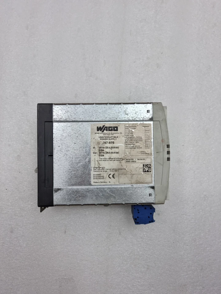 WAGO 787-875 24VDC UNINTERUPTIBLE POWER SUPPLY 787875 MADE IN GERMANY